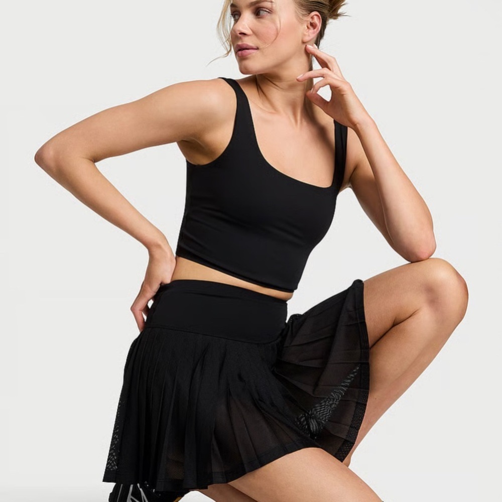 Victoria's Secret Black Mesh Pleated Tennis Skirt